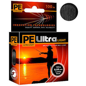 Леска плетеная Aqua PE Ultra Light Black 100 м 0.04 мм (черная)