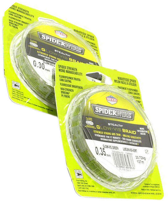 Леска плетеная Spiderwire Stealth Glow-Vis Braid New 0,20 мм 13,96 кг зеленый 137 м