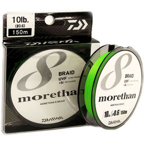 Леска плетеная Daiwa Morethan UVF 8 Braid+Si #0.6 150м 0.128мм (зеленая)