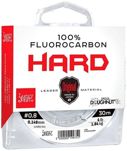 Леска Lucky John Fluorocarbon Hard 30м 0.148мм (прозрачная)