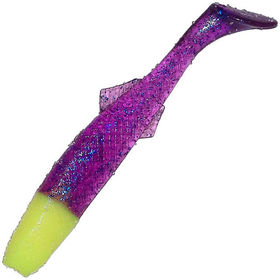 Виброхвост Manns HardNose Mullet (9см) 08 Purple/Chartreuse Head