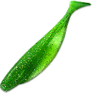 Виброхвост Manns Spirit 9см зеленый с серебряными блестками 20шт.