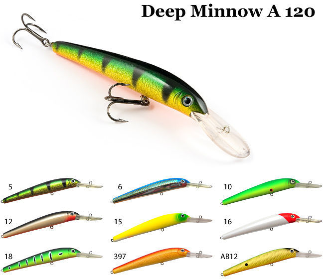 Воблер Raiden Deep Minnow A 120F (15г) 15
