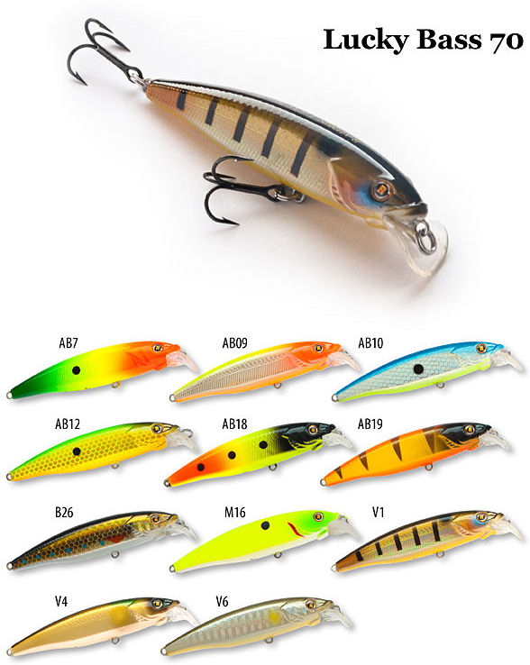 Воблер Raiden Lucky Bass 70F (6.5г) AB09
