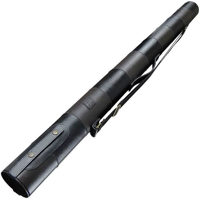 Тубус рыболовный RB натуральная кожа 7.5x131см (коричневый/черный)