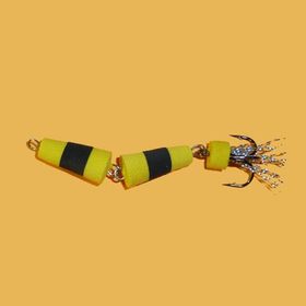 Приманка джиговая Флажок №2 желтый/черный/желтый