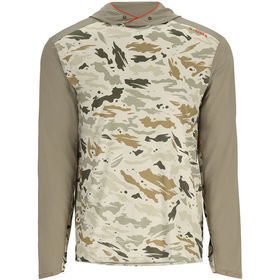 Термофутболка Simms Bugstopper Solarflex Hoody (Ghost Camo Stone/Stone) р.L