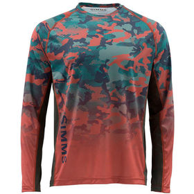 Термофутболка Simms Challenger Solar Tech Jersey (Hex Flo Camo Rusty Red) р.L