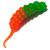 Силиконовая приманка Trixbait TroutMania Lohmatka 1.8 (4.57 см) Cheese (уп - 8 шт) 210 Lime Orange