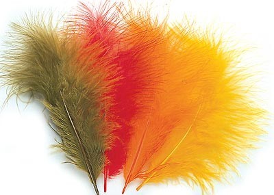 Перья марабу Veniard Turkey Marabou Large selected dyed single colour Yellow-Sunburst